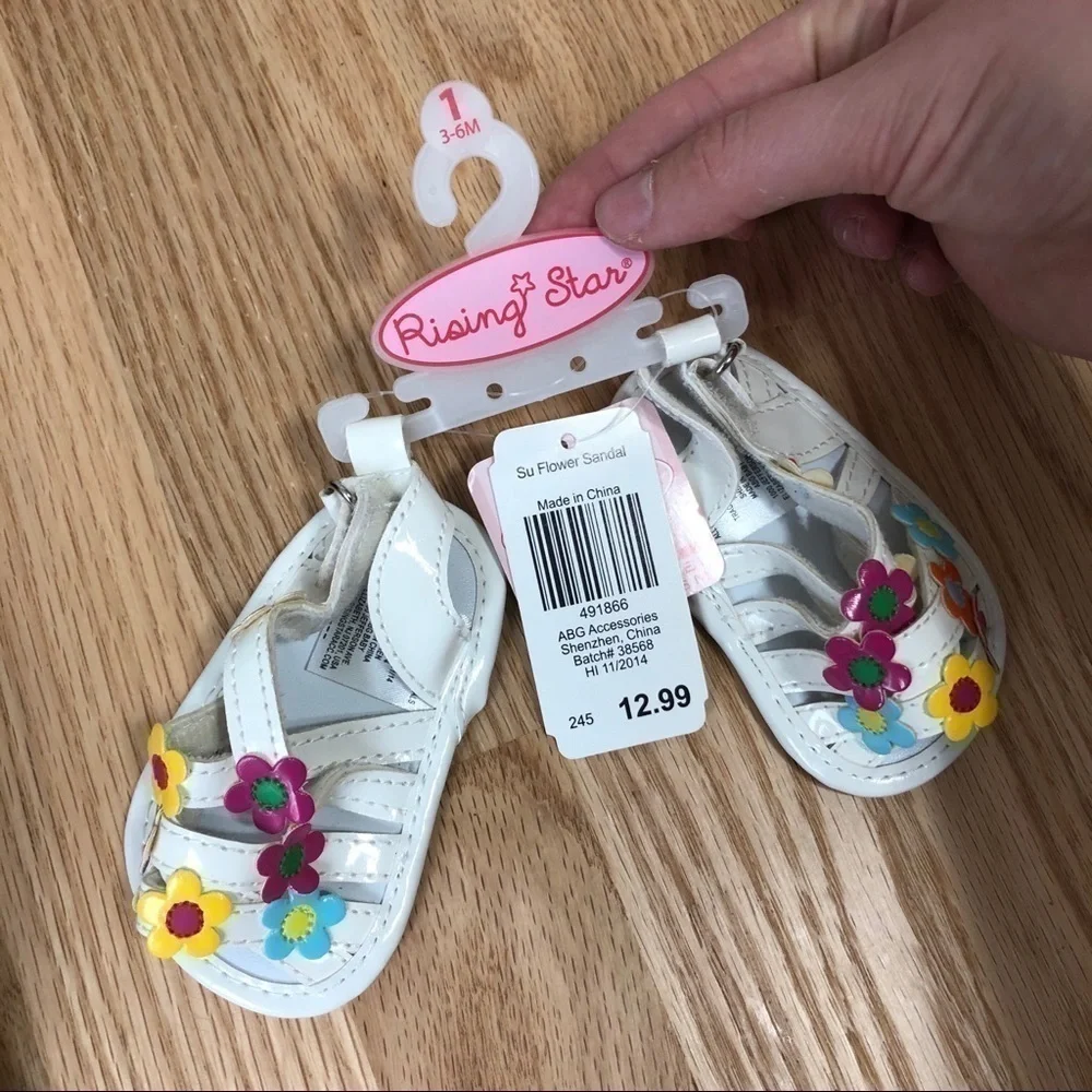 Baby Girl Sandal Bundle NWT Crochet Floral Sz 1 Infant Shoes Brand New